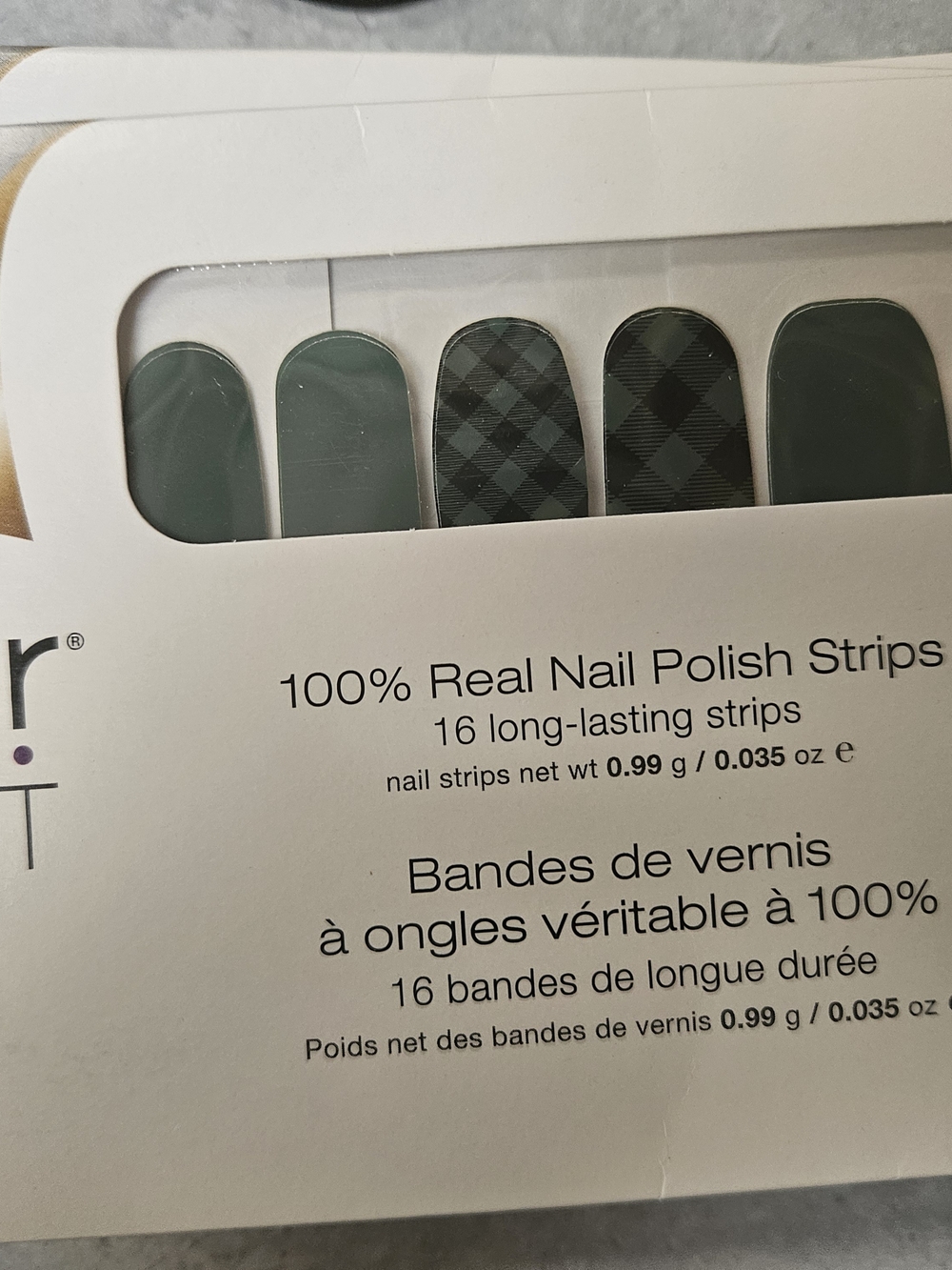 Color Street Dark Green & Plaid Real Nail Polish Strips
